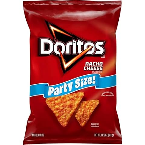 Doritos Tortilla Chips, Nacho Cheese Chips, Party Size, 14.5oz Bag Cover