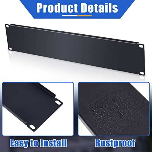 Image of Leinuosen Blank Rack Mount Panel Spacer Metal Blank Panel Black Server Rack Accessories Mount Filler for 19 Inch Server Network Enclosure Cabinet Cable(2 U,10 Pcs)