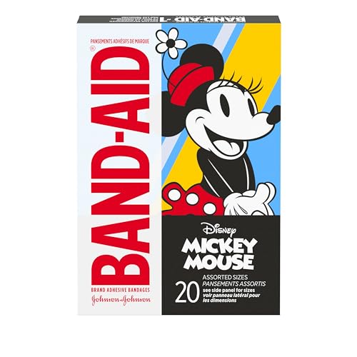 Image of Band-Aid Brand Adhesive Bandages for Minor Cuts & Scrapes, Wound Care Featuring Disney's Mickey Mouse, Fun Bandages for Kids and Toddlers, Assorted Sizes, 20 Count
