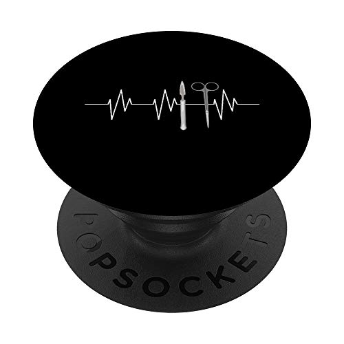 Surgeon gifts Scalpel Surgical EKG Nurse Surg Heartbeat Tech PopSockets PopGrip Intercambiable
