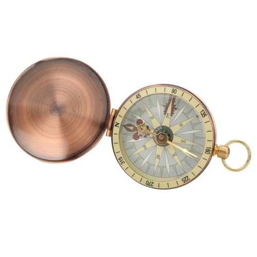 Aoresac Lightweight Vintage Style Copper Pocket Watch Compass for Climbing,Travel, with Easy Carry, Suitable for Outdoor Activities (Compass)