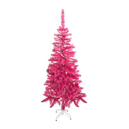 ALEKO CTP60H22 Artificial Holiday Christmas Tree Premium Pine with Stand 5 Foot Soft Coral Pink