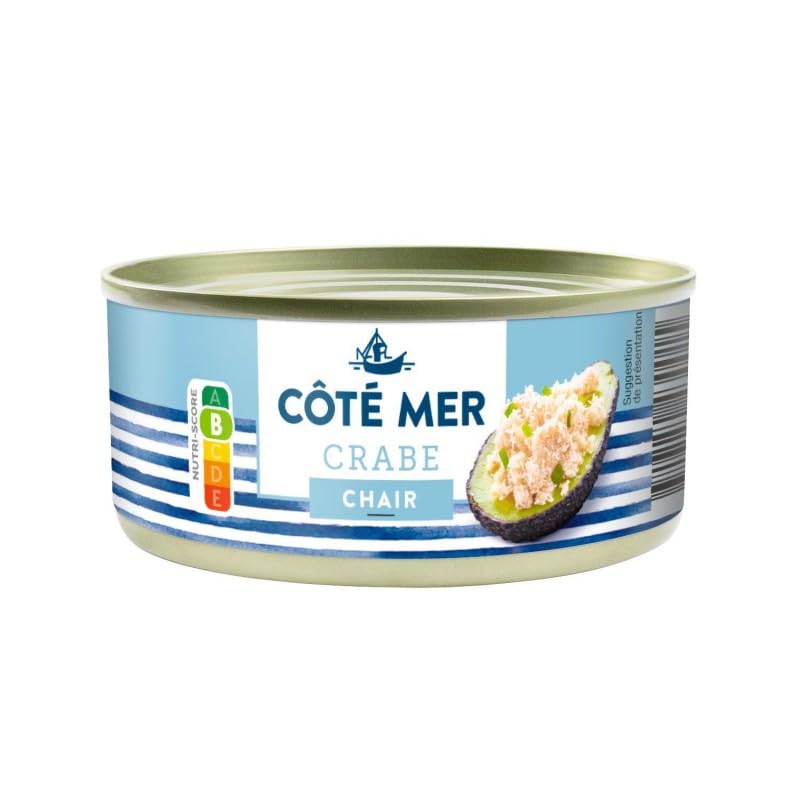 Côte Mer Délice de Crabe de la Mer du Nord 105g - Savourez la Fraîcheur de la Mer en Conserve - Spécialité de Poisson Prête à Déguster - Le Lot De 3