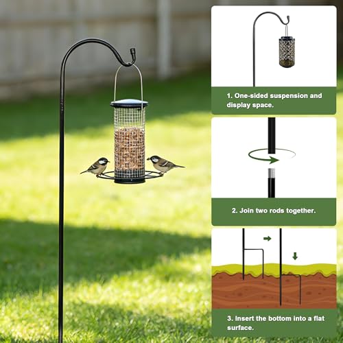 MIXXIDEA 37 Inch Heavy Duty Garden Shepherds Hooks, 4 Pack Garden Hook — view 3