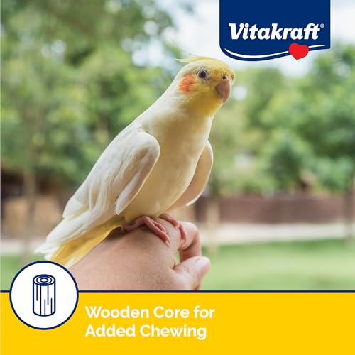 Vitakraft Crunch Sticks Cockatiel Treats Golden Honey Flavor – Triple-Baked Snack with Vitamins A D3 E Riboflavin and B12 – Natural Wood Chew Center and Cage Clip Holder – Engaging 2 Stick Pack - Image 5