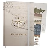 LEBENSKOMPASS® Reisetagebuch Journey zum ausfüllen A5 Platz für 50 Erinnerungen selberschreiben - Reisedokumentation & Achtsamkeitsübungen - Tagebuch für den Urlaub zur Organisation (Pro)