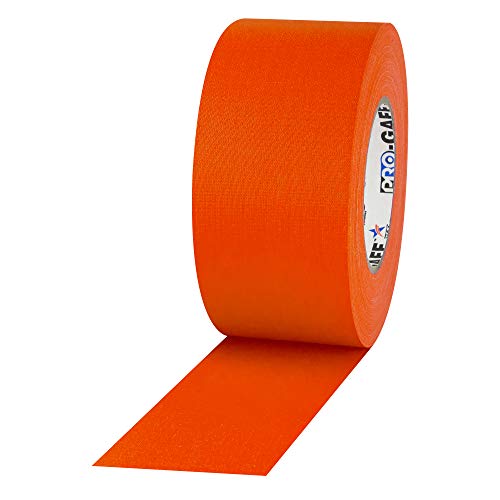 3" Width ProTapes Pro Gaff Premium Matte Cloth Gaffer's Tape With Rubber Adhesive, 50 yds Length x, Fluorescent Orange (Pack of 1)