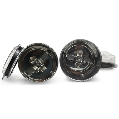 Image of Mixer Chutney Jar (250 Ml,400 Ml) (1 Mini 1 Medium Jar) Mixer Grinder Jar Suitable For All Local & Branded Mixer Which Comes With 2 Lock & 4 Teeth Coupler, Stainless Steel, Silver