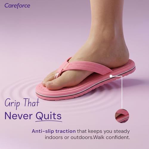 Image of Careforce Flip Flops for Women Daily Use, EVA Cushioned Anti-Slip Sliders & Flip Flops Arch Support Chappal for Daily Comfort & All-Day Footwear for Women, Softstep
