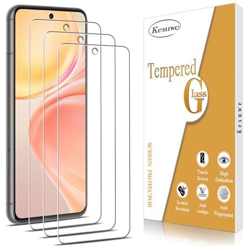 Kesuwe [3 Pack Screen Protector for Google Pixel 8 Tempered Glass Support Fingerprint Unlock Anti Scratch HD Clear 9H Hardness HD Ultra-thin Bubble Free Case Friendly Easy Installation