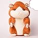 BESTWALED Creatividad Hámster Muñeco De Peluche Inteligente Juguetes De Los Niños H19CM Automático Niña Juguete Suaves Cumpleaños Navidad Regalo Puede Dar Vueltas, Hablar Y Grabar,Marrón
