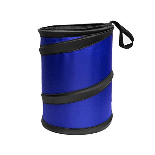 FH Group Automotive Waterproof Portable Collapsible Small Trash Can Garbage Container fits Most Cars,Polyethylene, SUVs, and Trucks Blue