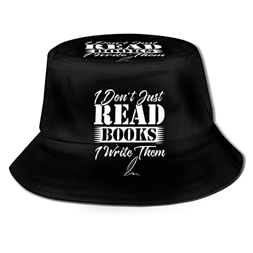 Sombrero de cubo Autor Escritor de libros Literatura Bookworm Writing Sombrero de pescador al aire libre verstil sombreros de verano para mujeres hombre negro