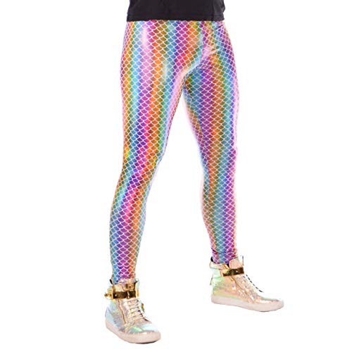 / Funstigators Festival Clothing: Holographic Rainbow Merman Meggings - Made in USA (Rainbow Holo, S)2