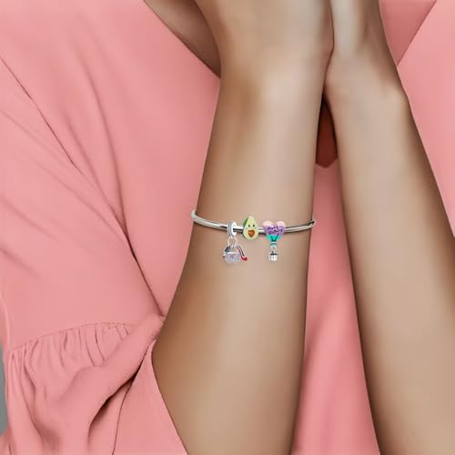 10 Pack Silver Bead Charms Compatible with Charms Bracelet Necklace, 925 Sterling Silver Charms for Bracelets for Women, the Beads with Cubic Zirconias Are the Perfect Jewelry Gift for Women, Ideal for Christmas, Birthdays, Mother's Day, and Valentine's Day.3