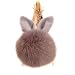 URSFUR Rabbit Fur Ball Keychain Soft Ears Key Chain Ring Hook Phone Bag Pendant