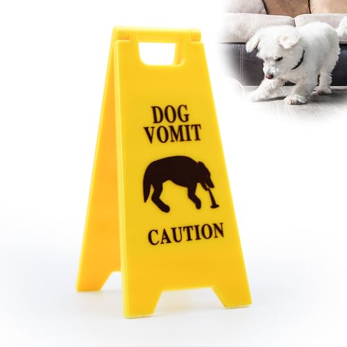 Dog Vomit Caution Sign, 3D Printed Warning Sign, Funny Table