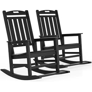 LOUNZY HDPE Outdoor Rocking Chairs Set of 2, Lime