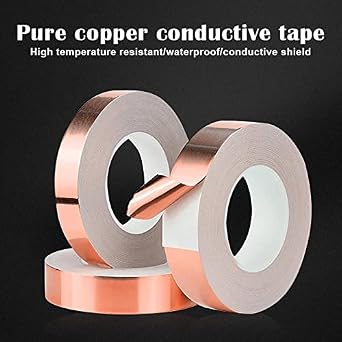 KLVN 1pcs 65FT Single Side Conduction Copper Foil Tape EMI Shielding Conductive Tape Anti-static Single-sided Repair Tape New (Size : 5mm)