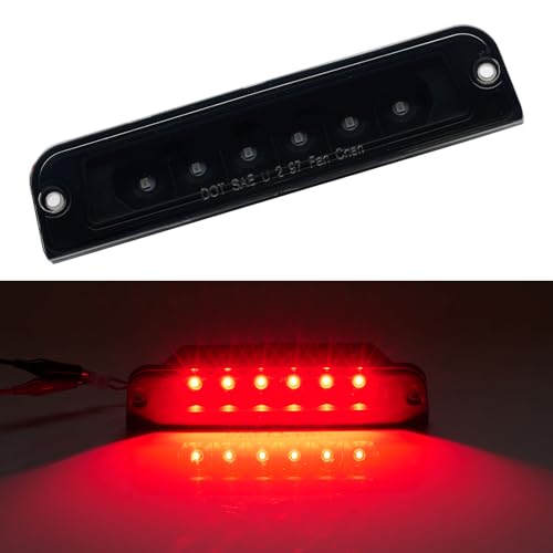 Image of Third 3rd Brake Light LED for 1997-2006 Jeep Wrangler, High Mount Rear Brake Lights Assembly for 97-06 Wrangler TJ, Waterproof Center Cab Lamp Stop Light