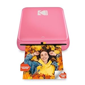 KODAK Step Sofort-Smartphone-Fotodrucker - Tragbarer Mini-Farb-Mobilfotodrucker - Zink 2x3” Klebefotos - Bluetooth-kompatibel mit iOS- & Android-Geräten - Spaßige Bearbeitungs-App - Rosa