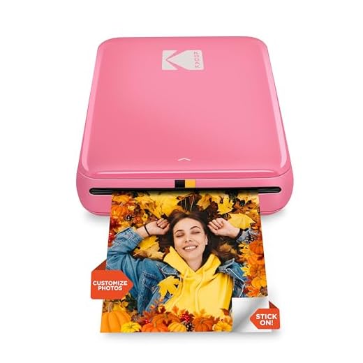 KODAK Step Instant Smartphone Photo Printer - Portable Mini Color Wireless Mobile Printer - Zink 2x3” Sticky-Back Photos - Bluetooth Compatible with iOS & Android Devices - Fun Editing App - Pink