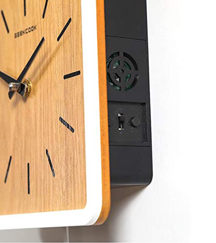 Shisedeco Modern Cucu Wall Clock Striking Small Cute Bird, Natural Bird Voices Or Cuckoo Call, Simple Fashion Wood Creative Pendulum Clocks, Unique Home Decoration For Living Room, Kitchen. (White) #TOP6