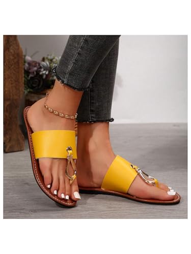 Verdusa Women's Summer Colorblock Thong Sandals Open Toe Slip on Slippers4