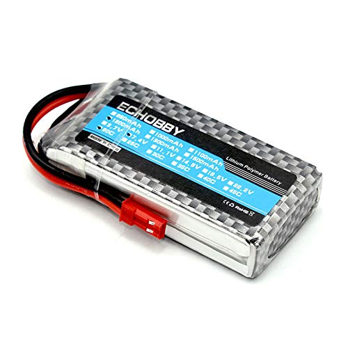 Amazon.com: 7.4V 2S 1200mAh 20C LiPO Battery JST Plug for RC Model Airplane  Helicopter FPV Drone : Toys & Games