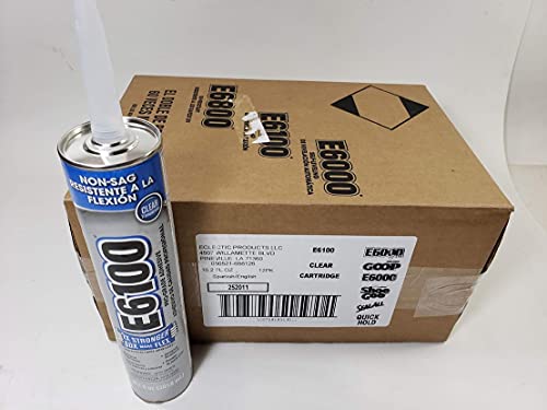 Eclectic Products 252011 12 Pack 10.2 Oz. E6100 Industrial Strength Adhesive Non-Sag, Clear #TOP4