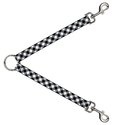 Splitter Buffalo Plaid Negro Blanco acople de correa doble de 1 pulgada 2