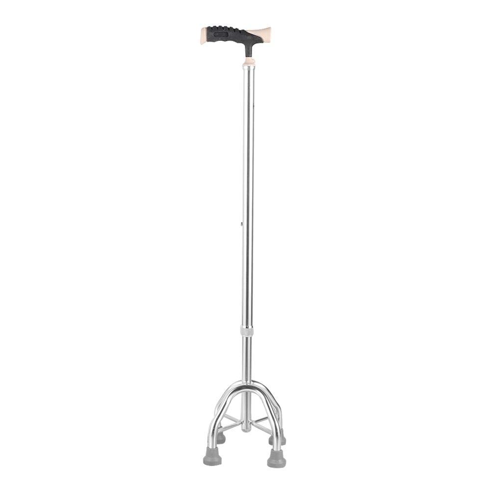 Bastón telescópico en Forma de U de Cuatro Patas Bastón de Cuatro Patas Bastón de Seguridad Bastón de Agarre Suave Ligero de Cuatro Patas para Ancianos discapacitados Interesting