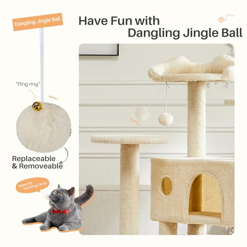 Torre para Gatos de 54 Pulgadas con Poste para Rascar miniatura 4