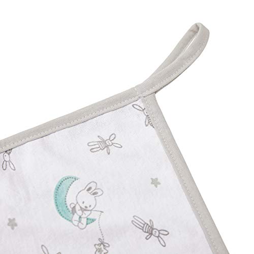 Paninho de Boca Papi Malhas C/ Prendedor de Chupeta Estampado para Bebê 28cm X 28cm Contém 03 Un