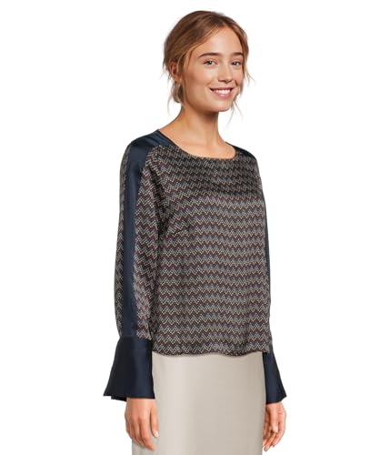 Vince Camuto Women's Crew Neck Extended Shoulder Long Sleeve Blouse with Wide Cuff2