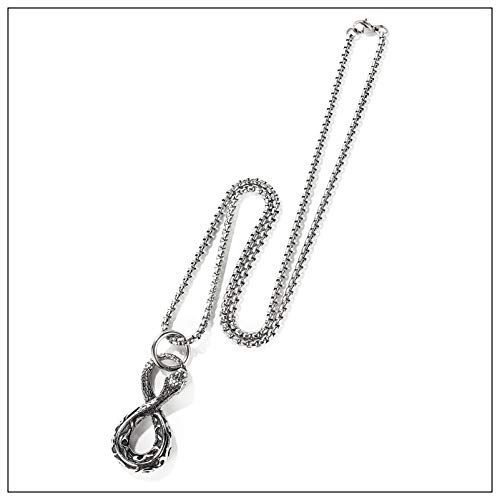Punk Stainless Steel Animal Python Pendant Snake Necklace4