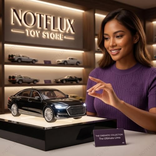 Image of 1:24 Audi A8 Diecast Model Car | Luxury Sedan Toy with Light & Sound | Alloy Metal Pull Back Car | Openable Doors | Best Gift for Kids & Collectors [Multicolor] [Pack of 1]