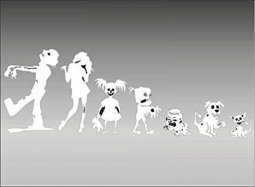 Zombie Stick Figure Family/White / 12