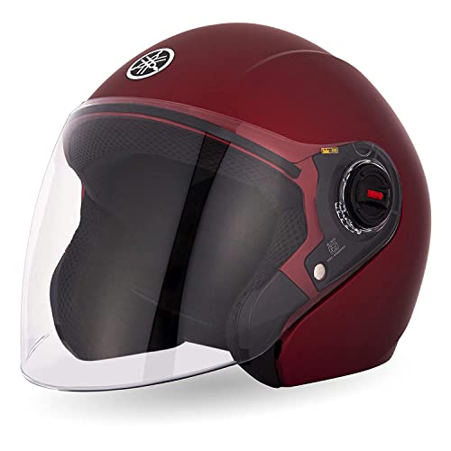 Image of Yamaha YR6 Half Face Helmet (Matt Red, Size XL) Y6AYR6RDXL16