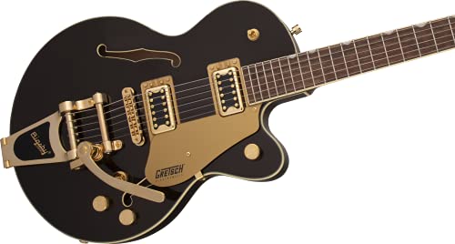 Gretsch G5655Tg Electromatic Center Block Jr. Single-Cut Electric Guitar With Laurel Fingerboard, 22 Medium Jumbo Frets, Bigsby And Gold Hardware (Black Gold) #TOP5