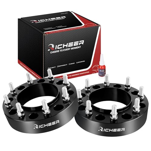 Richeer 8x200 Hubcentric Wheel Spacers for 2005-2025 F350 Super Duty 2019-2025 Ram 3500 2 inch 8x200mm Wheel Spacer with 14x1.5 Studs & 142mm Center Bore