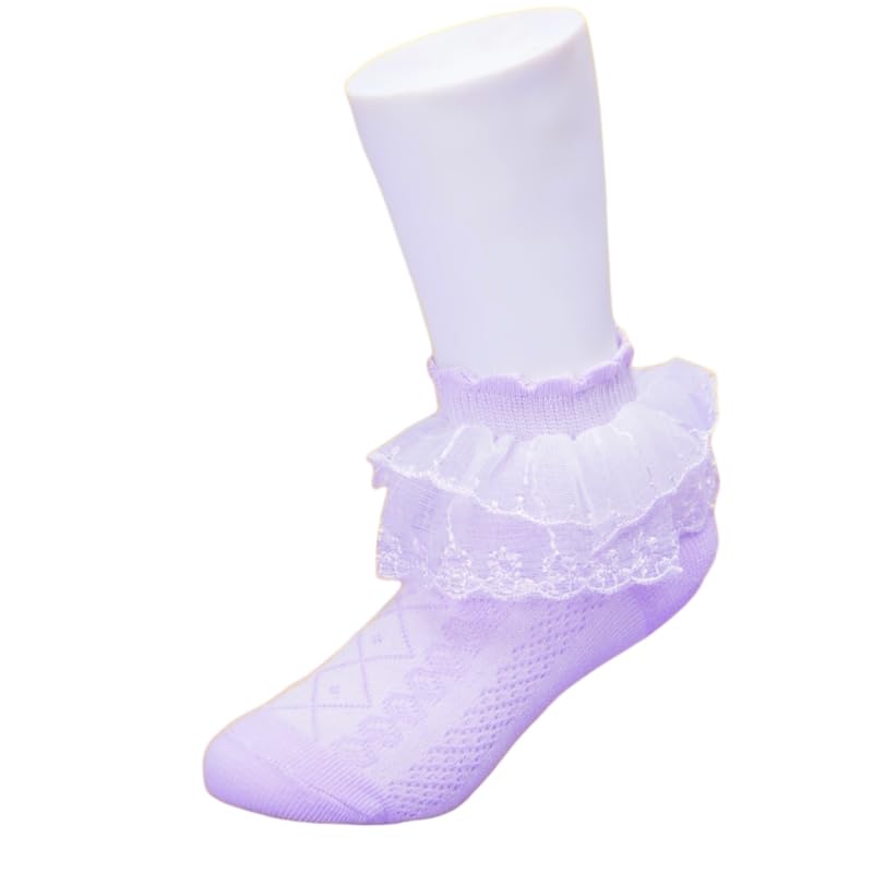 Girl's Frill Lace Cotton Ankle Socks For 1 to 3 Years -SK1330-image-3