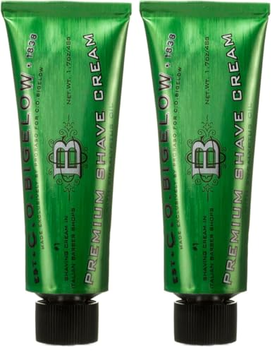 Image of C.O. Bigelow Travel Shaving Cream, 1.7 oz Mens Shaving Cream with Eucalyptus Oil for Sensitive Skin & All Skin Types, Travel Size (Pack of 2)