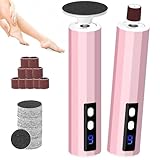 Electric Foot Callus Remover, 2-in-1 Electric Foot Filer/Nail Filer, Callus Remover for Feet with 40Pcs+10Pcs Sandpaper Discs, Professional Pedi Feet Care Perfect for Dead Skin Calluses Gift (Pink)