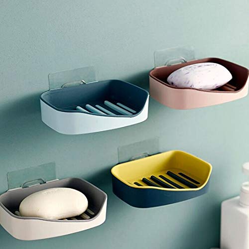 Jabonera Jabonera Plástico + PVC Doble Drenaje Tamaño 13 * 10 * 3.5cm Impermeable y a Prueba de Humedad