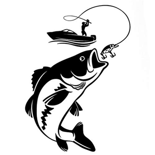 Sperrins Autocollant de Voiture de pêche Pêcheur intéressant de pêche Hobby Fish Boat Truck Stickers Decal Black