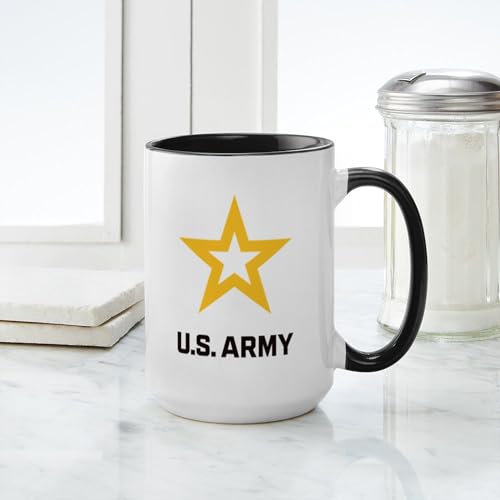 Taza Cerámica Café 15 oz U.S. Army Logo Negro Dorado miniatura 4