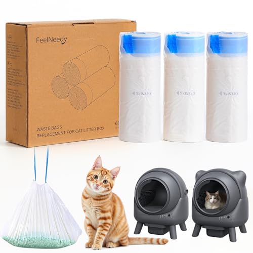 Replaced Trash Bags-3 Rolls, 60 Packs FEELNEEDY Cat Litter