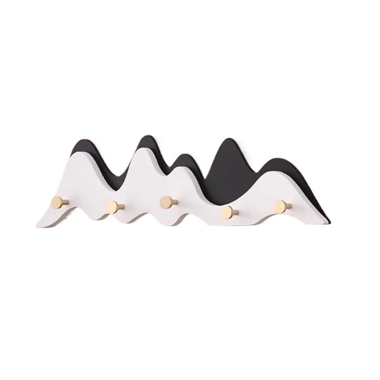 ZTHYSHOZ Coat Hooks Black and White Hills Wall-Mounted Coat Rack: A Creative Wall-Mounted Hook for Hanging Clothes and Hats(White,Medium)