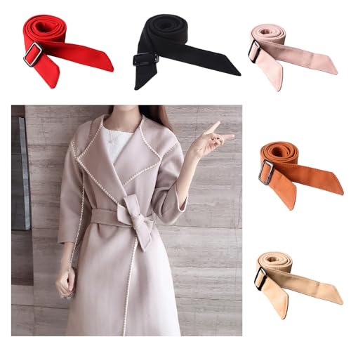 Women Wide Waist Belt Waistband Outerwear for Woolen Coat Multicolored Winter Coat Waist Belt with Buckle2